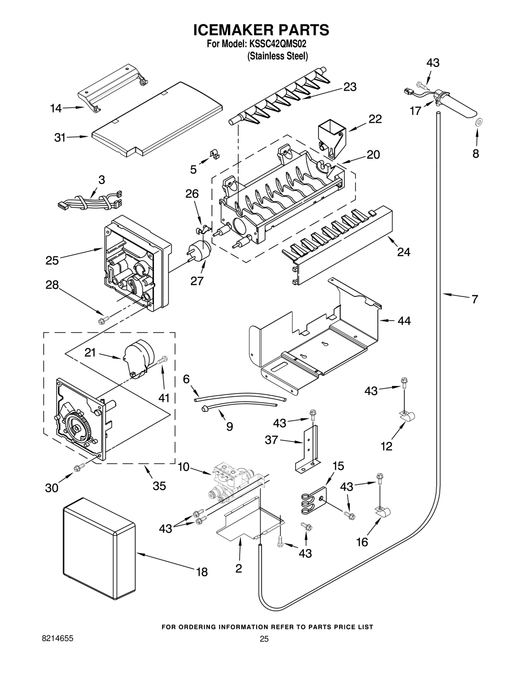 KitchenAid KSSC42QMS02 manual Icemaker Parts 