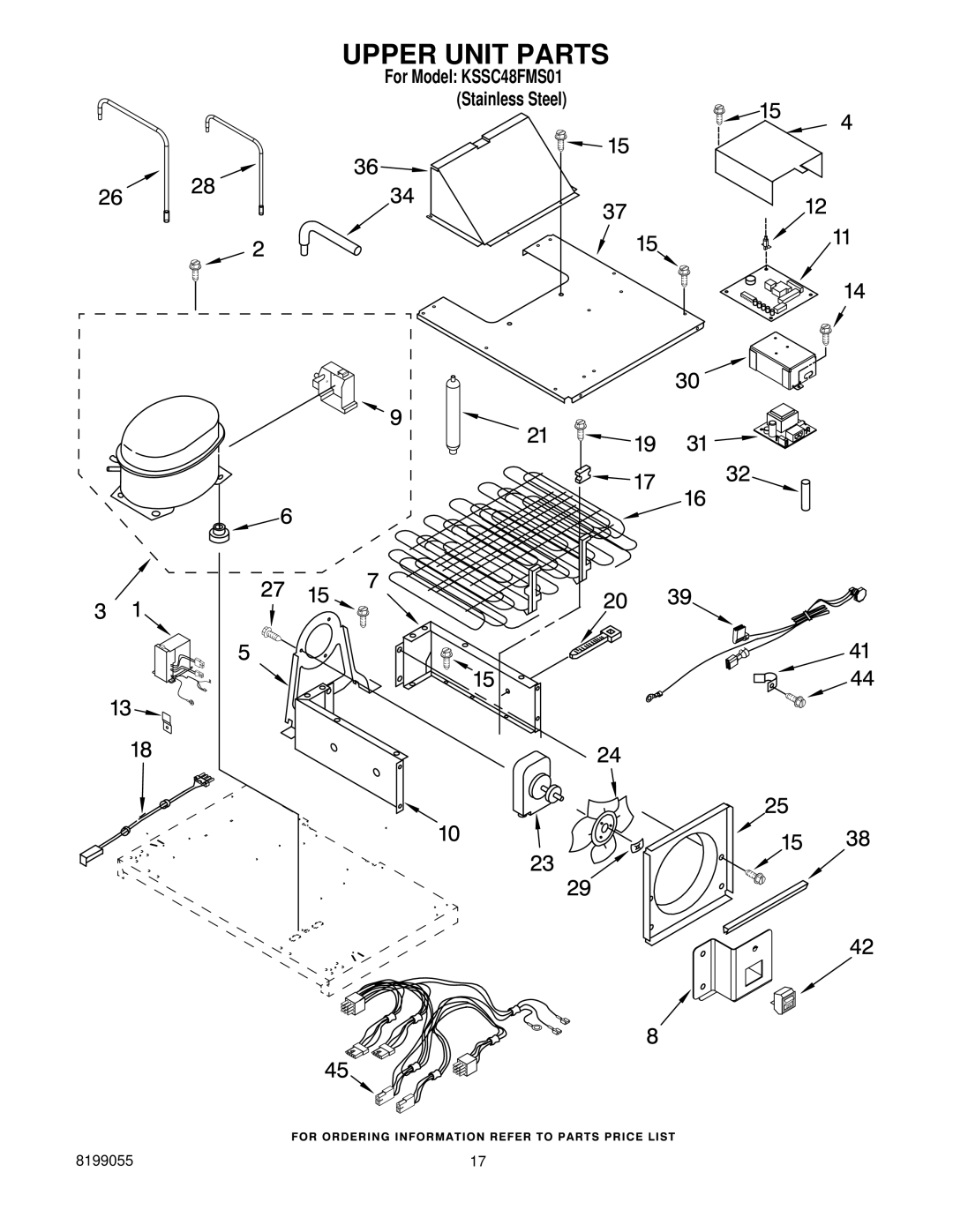 KitchenAid KSSC48FMS01 manual Upper Unit Parts 