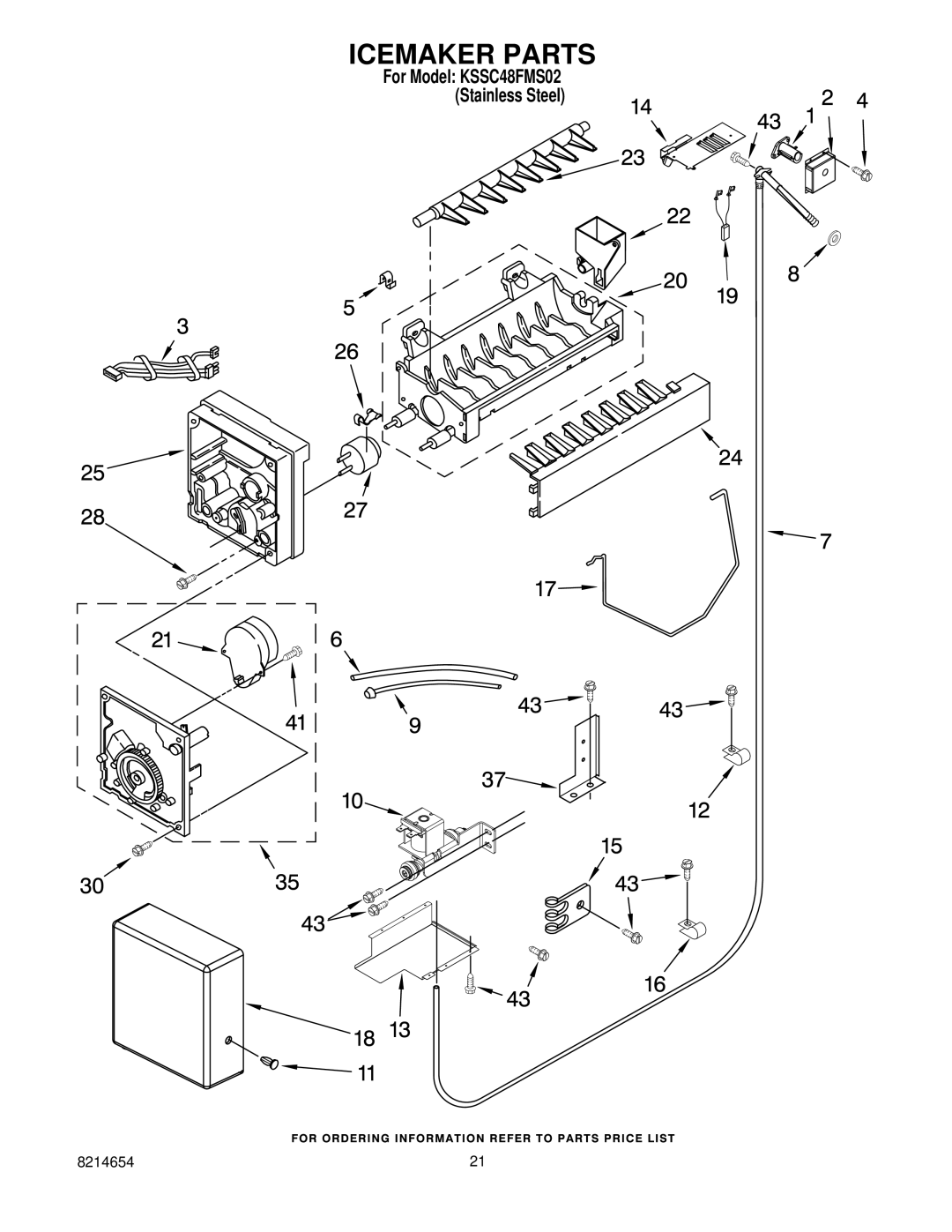 KitchenAid KSSC48FMS02 manual Icemaker Parts 