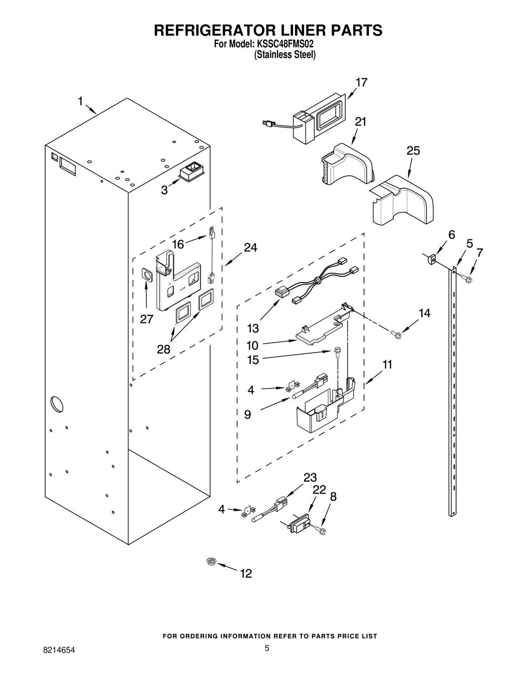 KitchenAid KSSC48FMS02 manual Refrigerator Liner Parts 