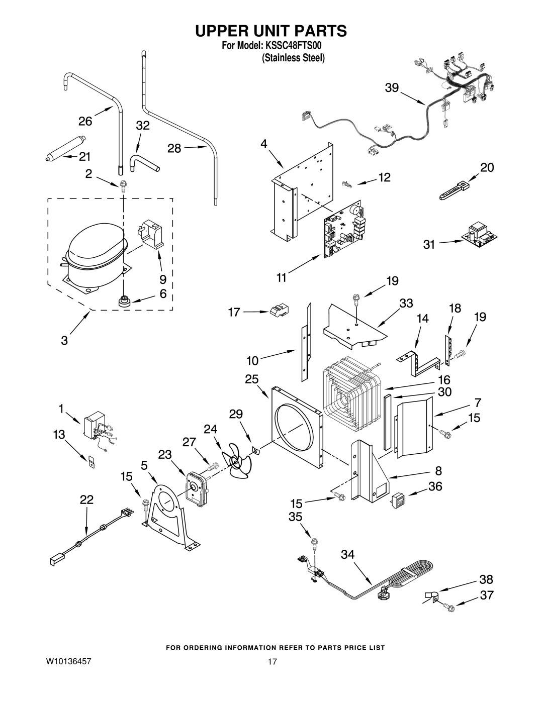 KitchenAid KSSC48FTS00 manual Upper Unit Parts 