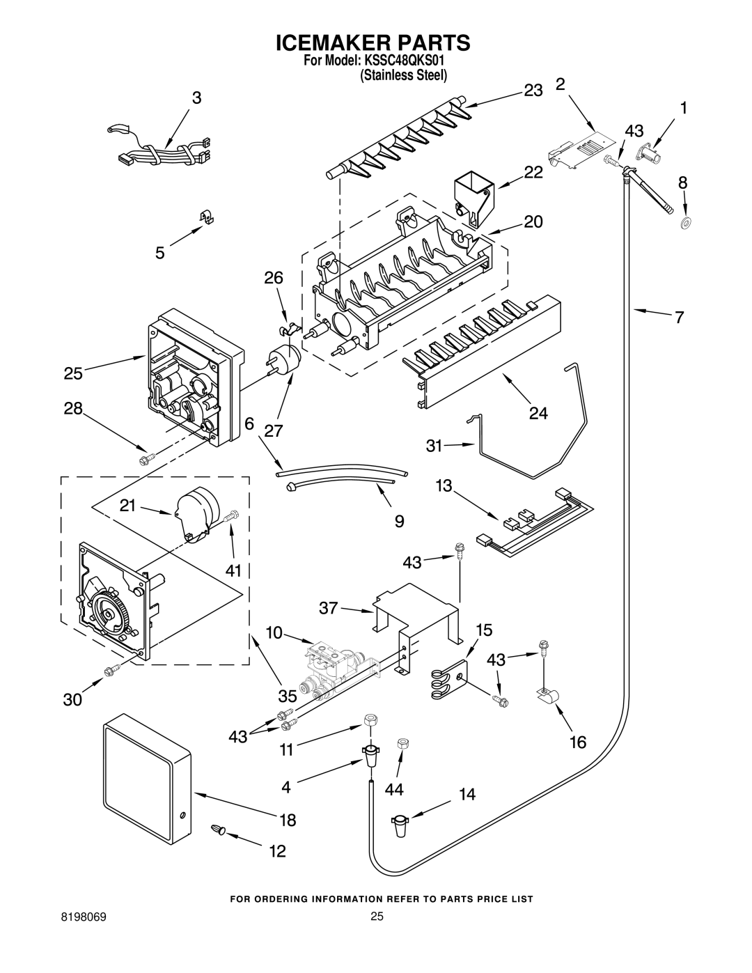 KitchenAid KSSC48QKS01 manual Icemaker Parts 