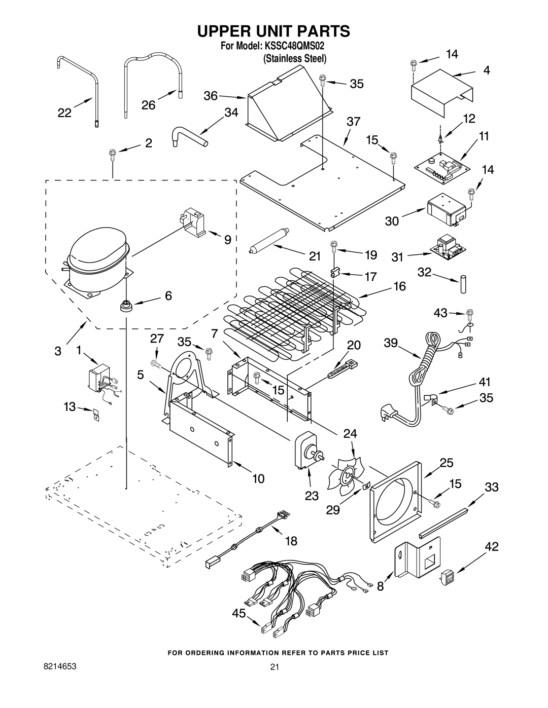 KitchenAid kssc48qms02 manual Upper Unit Parts 