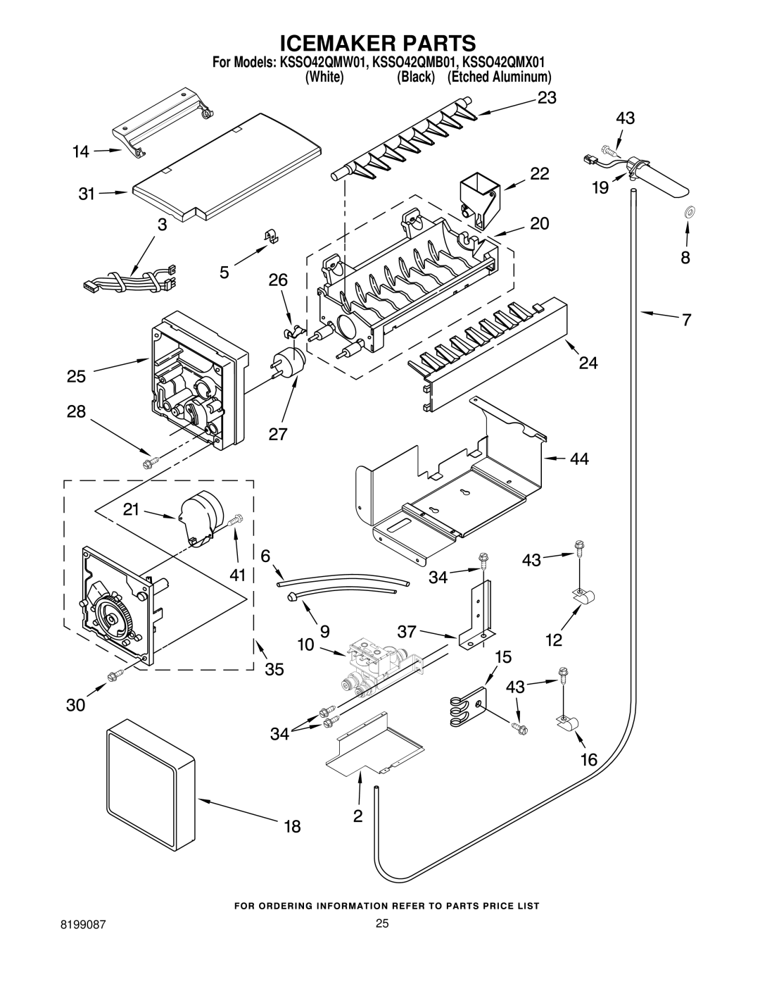 KitchenAid KSSO42QMB01, KSSO42QMX01, KSSO42QMW01 manual Icemaker Parts 