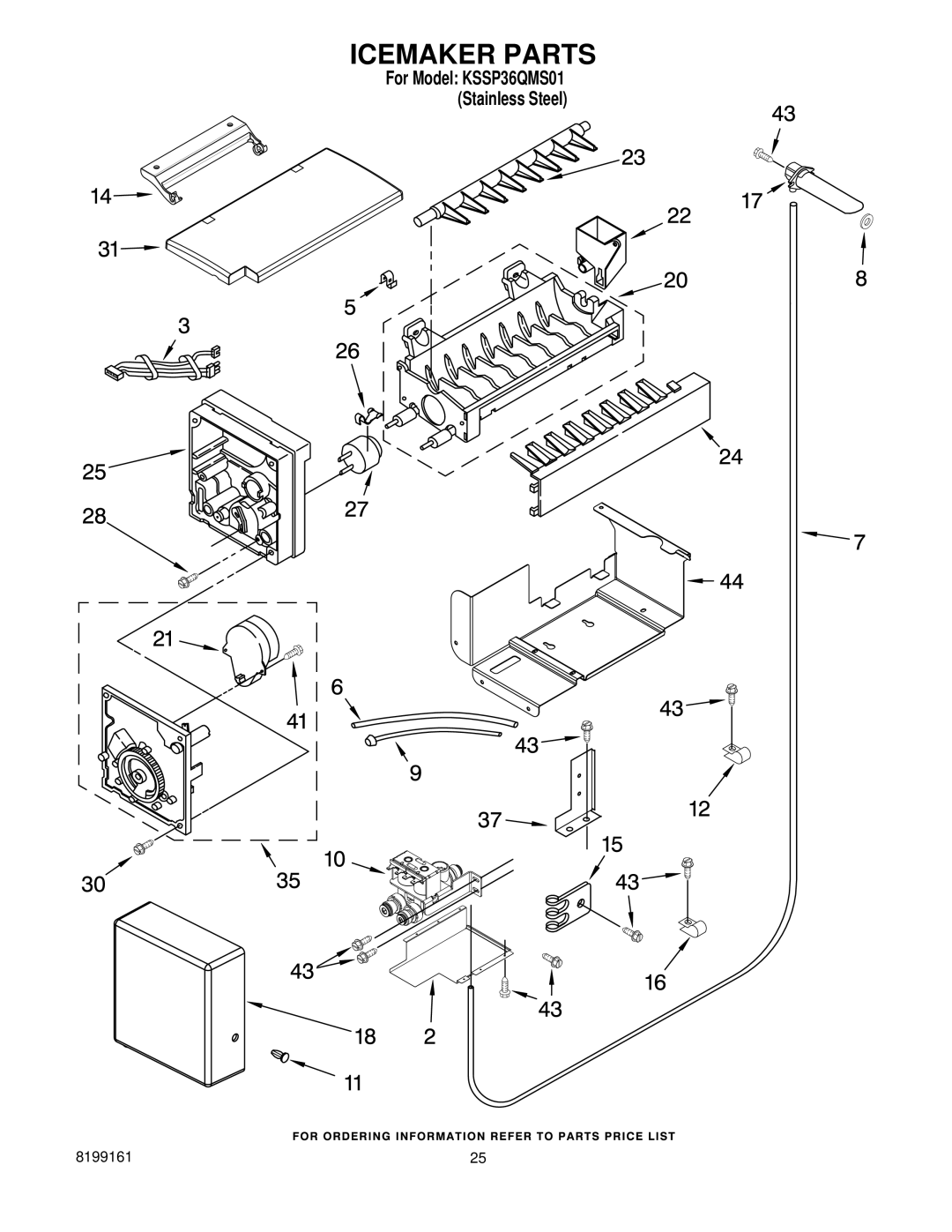 KitchenAid KSSP36QMS01 manual Icemaker Parts 