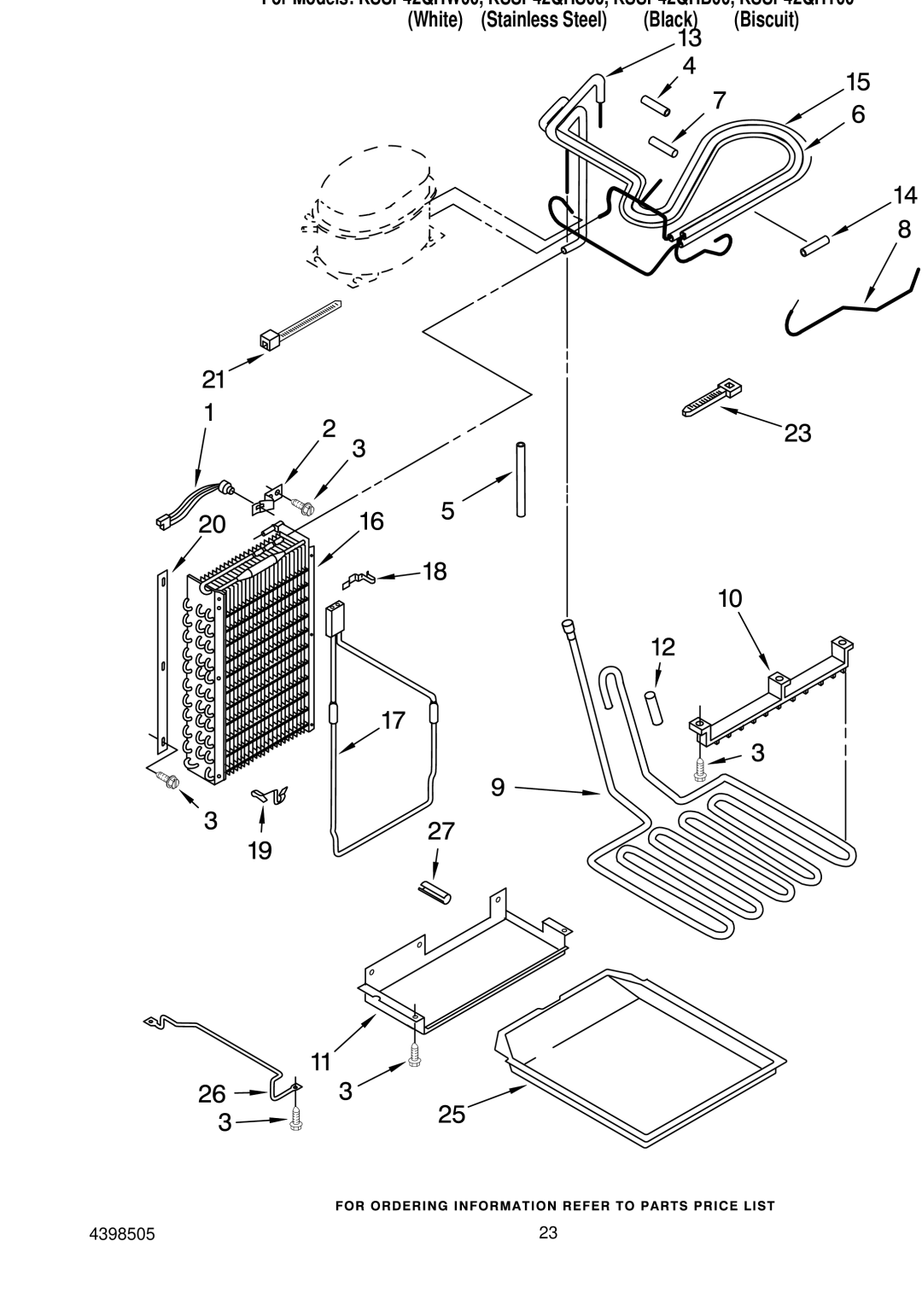 KitchenAid KSSP42QHT00, KSSP42QHW00, KSSP42QHS00, KSSP42QHB00 manual Lower Unit and Tube Parts 