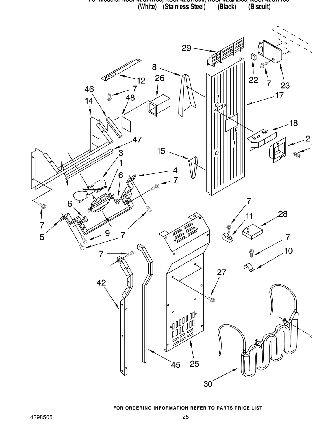 KitchenAid KSSP42QHS00, KSSP42QHW00, KSSP42QHB00, KSSP42QHT00 manual AIR Flow and Reservoir Parts 