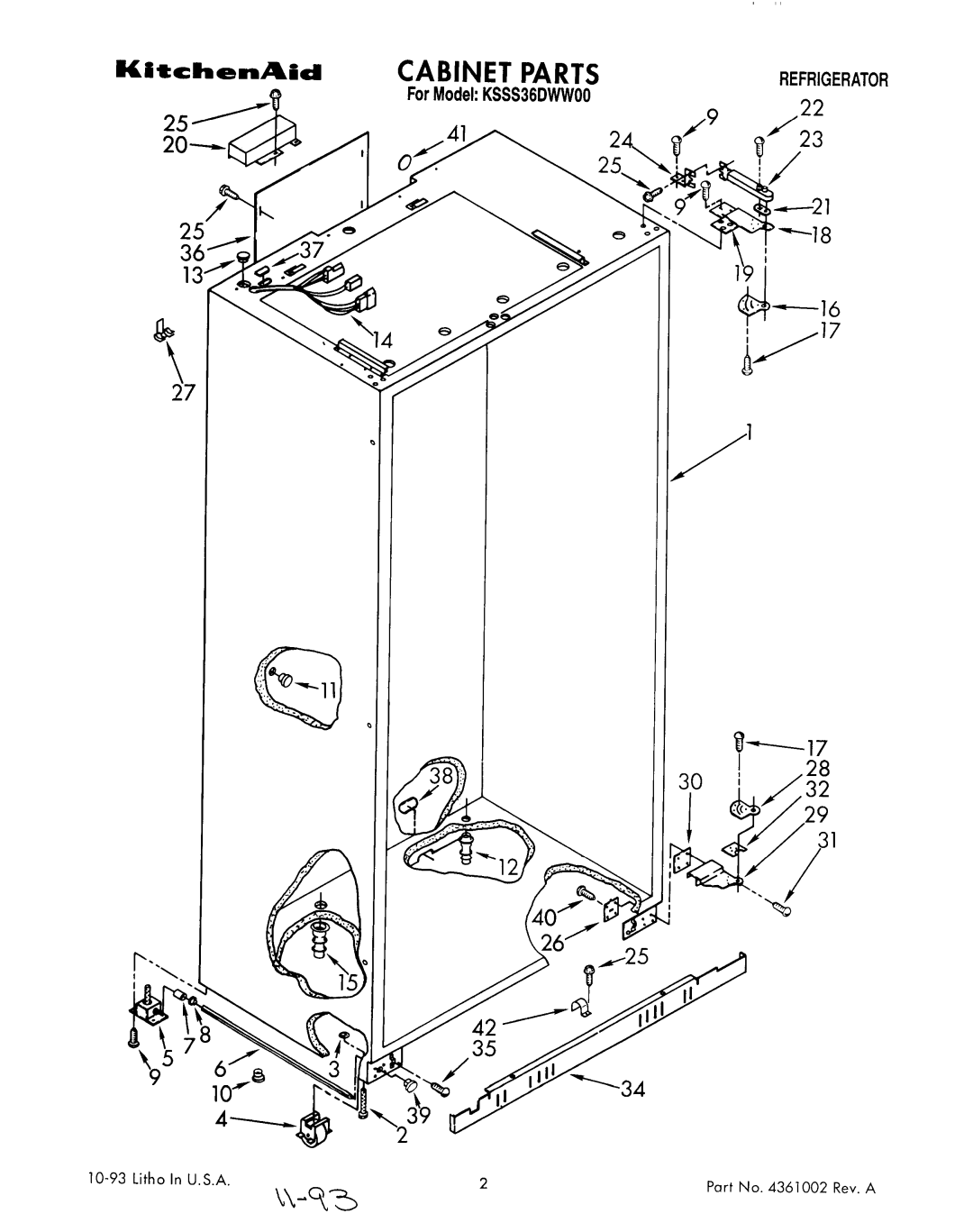 KitchenAid KSSS36DWW00 manual 