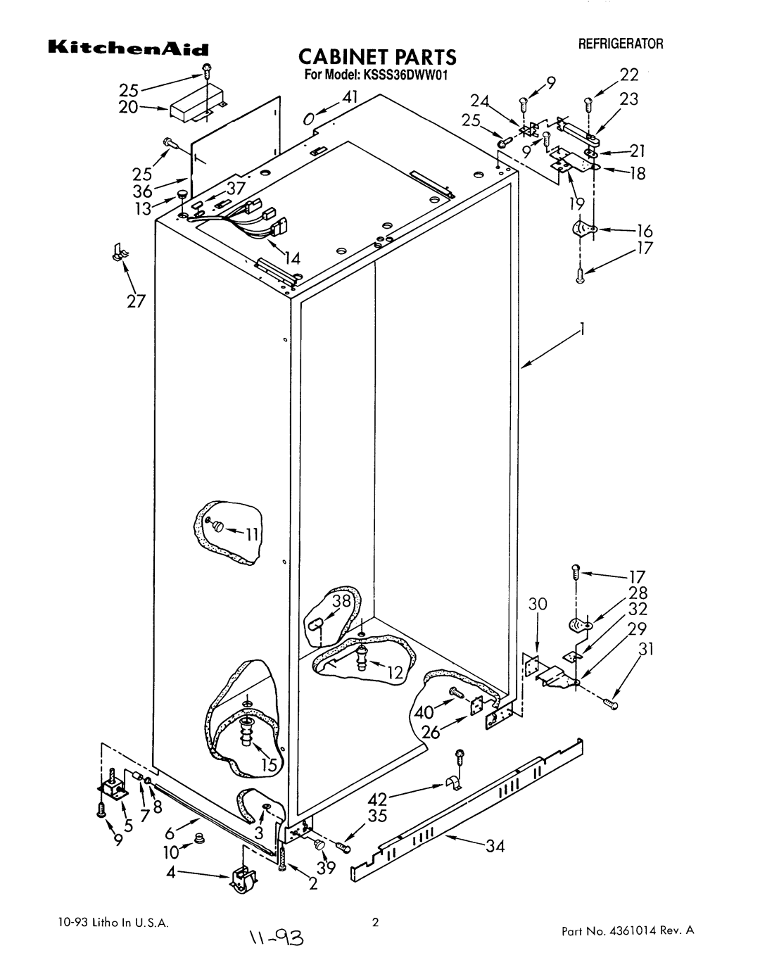 KitchenAid KSSS36DWW01 manual 