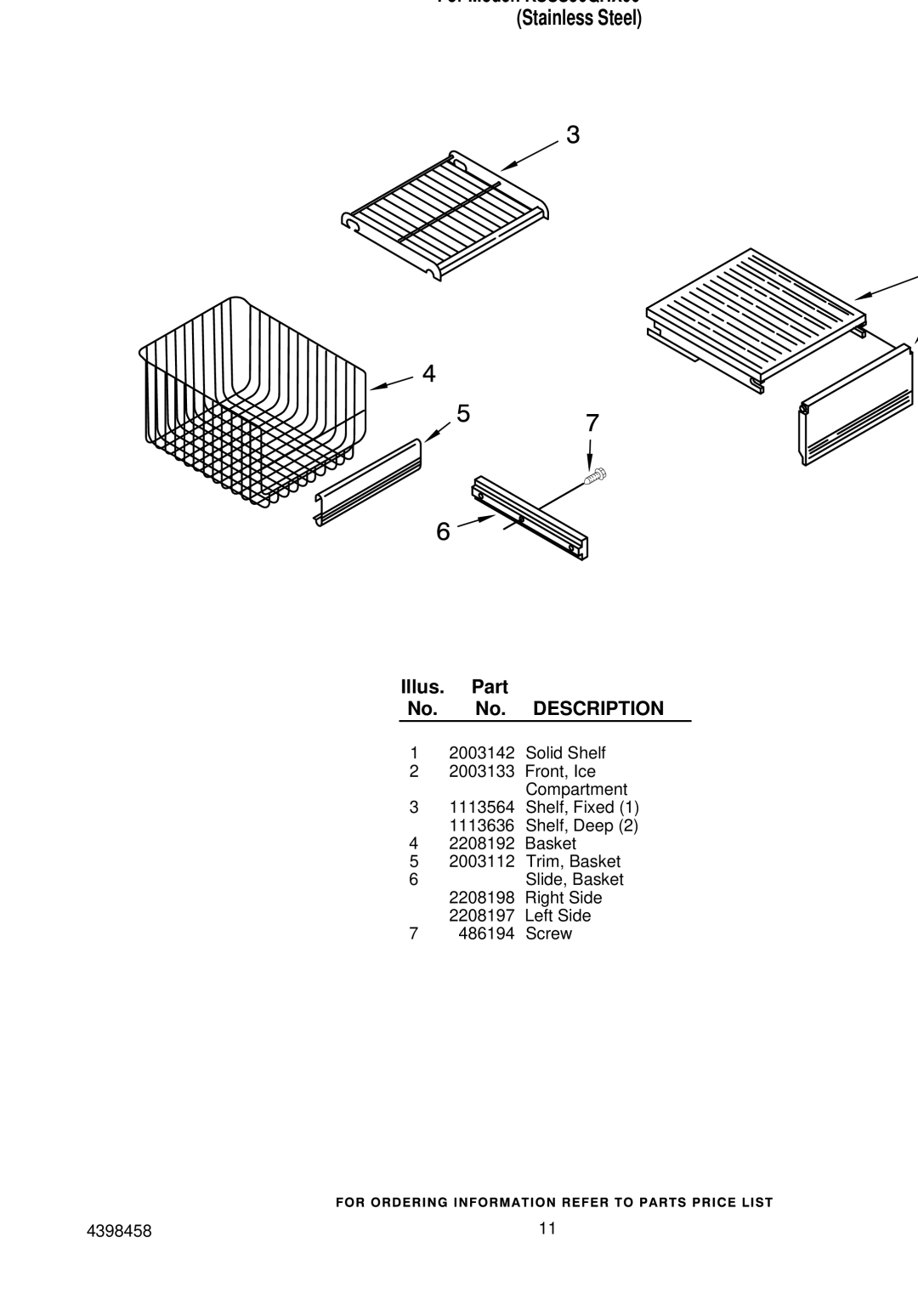 KitchenAid KSSS36QHX00 manual Freezer Shelf Parts 