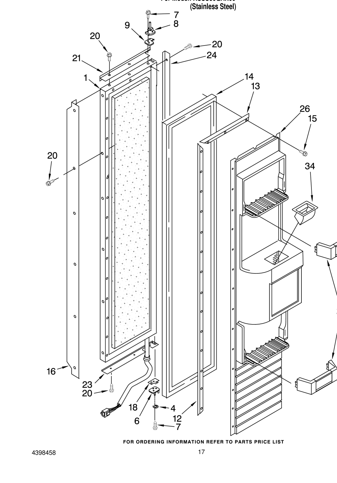 KitchenAid KSSS36QHX00 manual Freezer Door Parts 