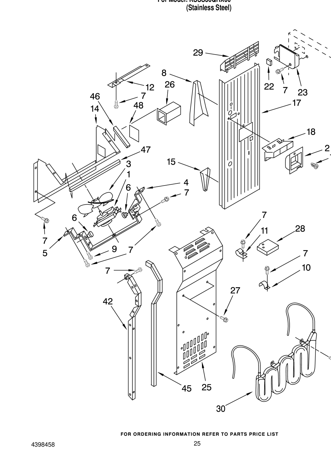 KitchenAid KSSS36QHX00 manual AIR Flow and Reservoir Parts 