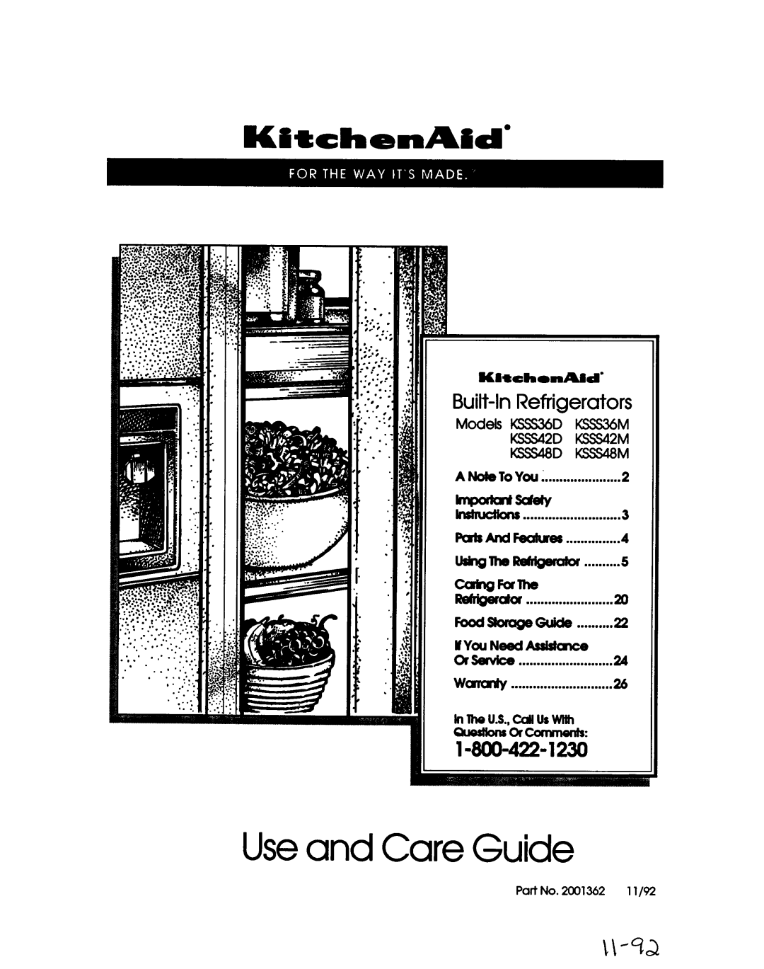 KitchenAid KSSS36D, KSSS42D, KSSS48M, KSSS42M, KSSS48D, KSSS36M manual 