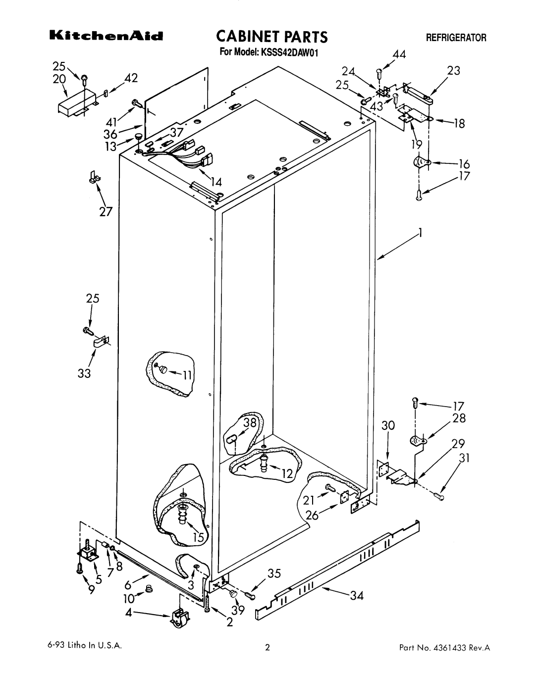 KitchenAid KSSS42DAW01 manual 