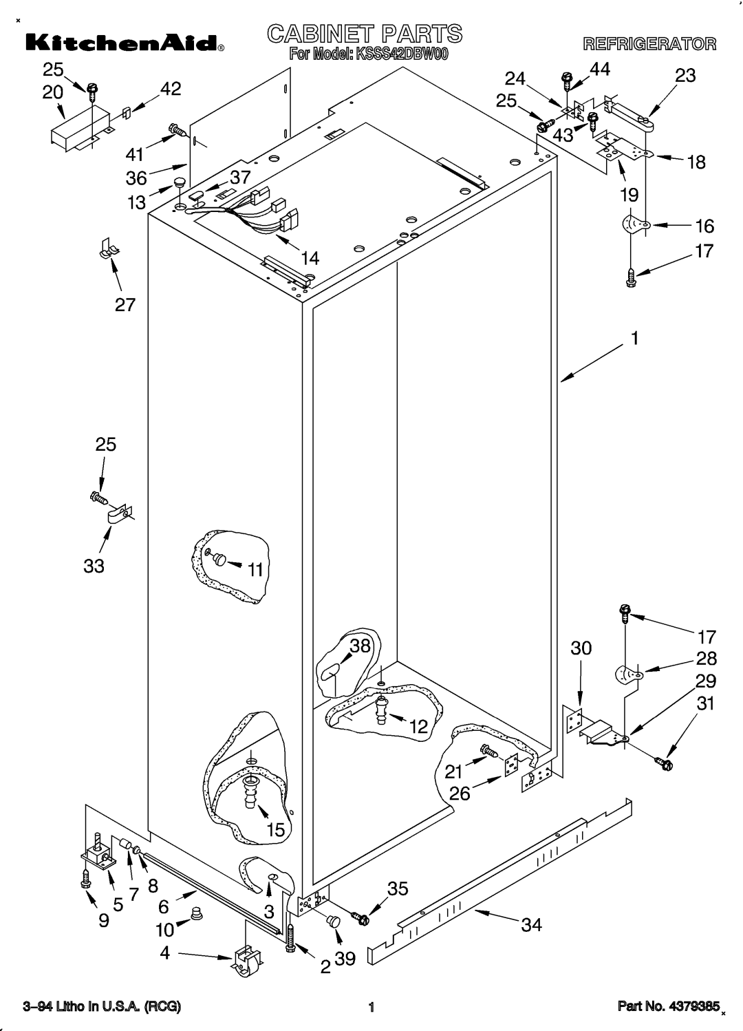 KitchenAid KSSS42DBW00 manual 