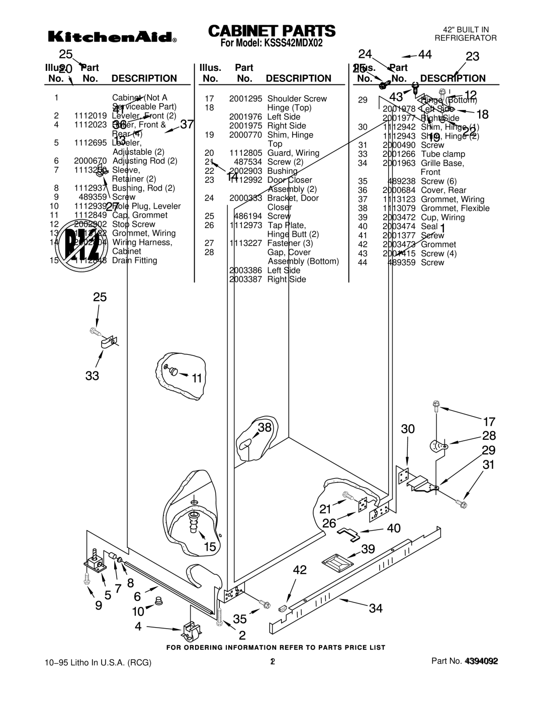 KitchenAid manual For Model KSSS42MDX02 