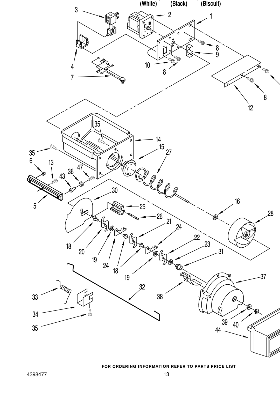 KitchenAid KSSS48QHW00, KSSS48QHT00, KSSS48QHB00 manual Motor and ICE Container Parts 