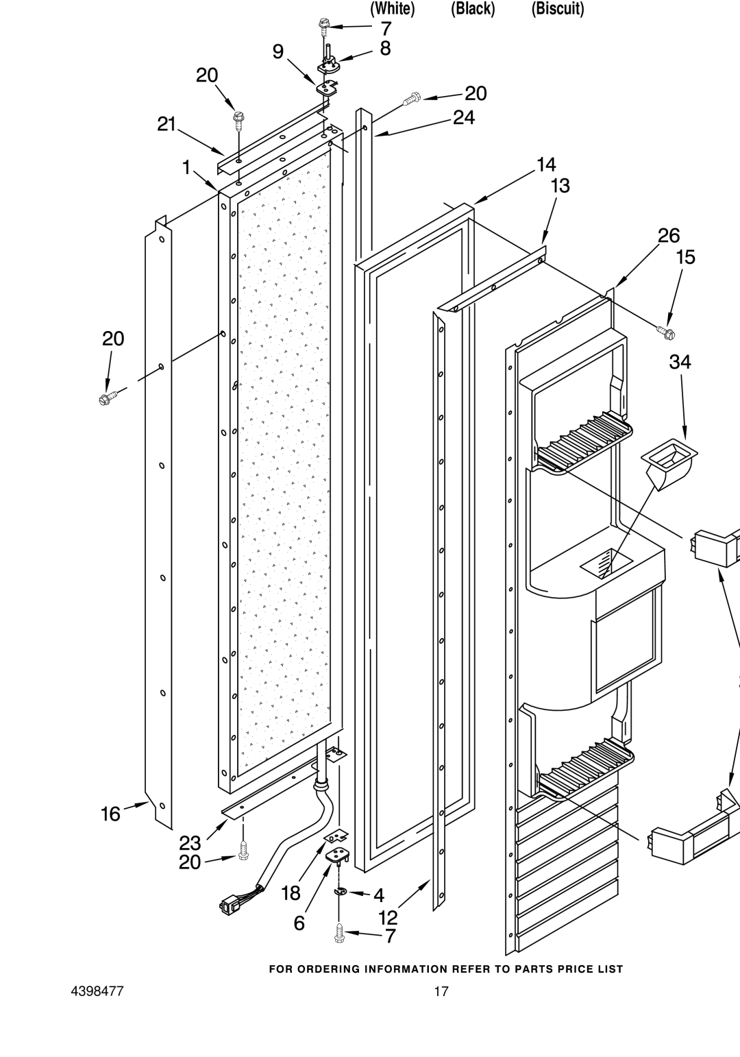 KitchenAid KSSS48QHB00, KSSS48QHT00, KSSS48QHW00 manual Freezer Door Parts 