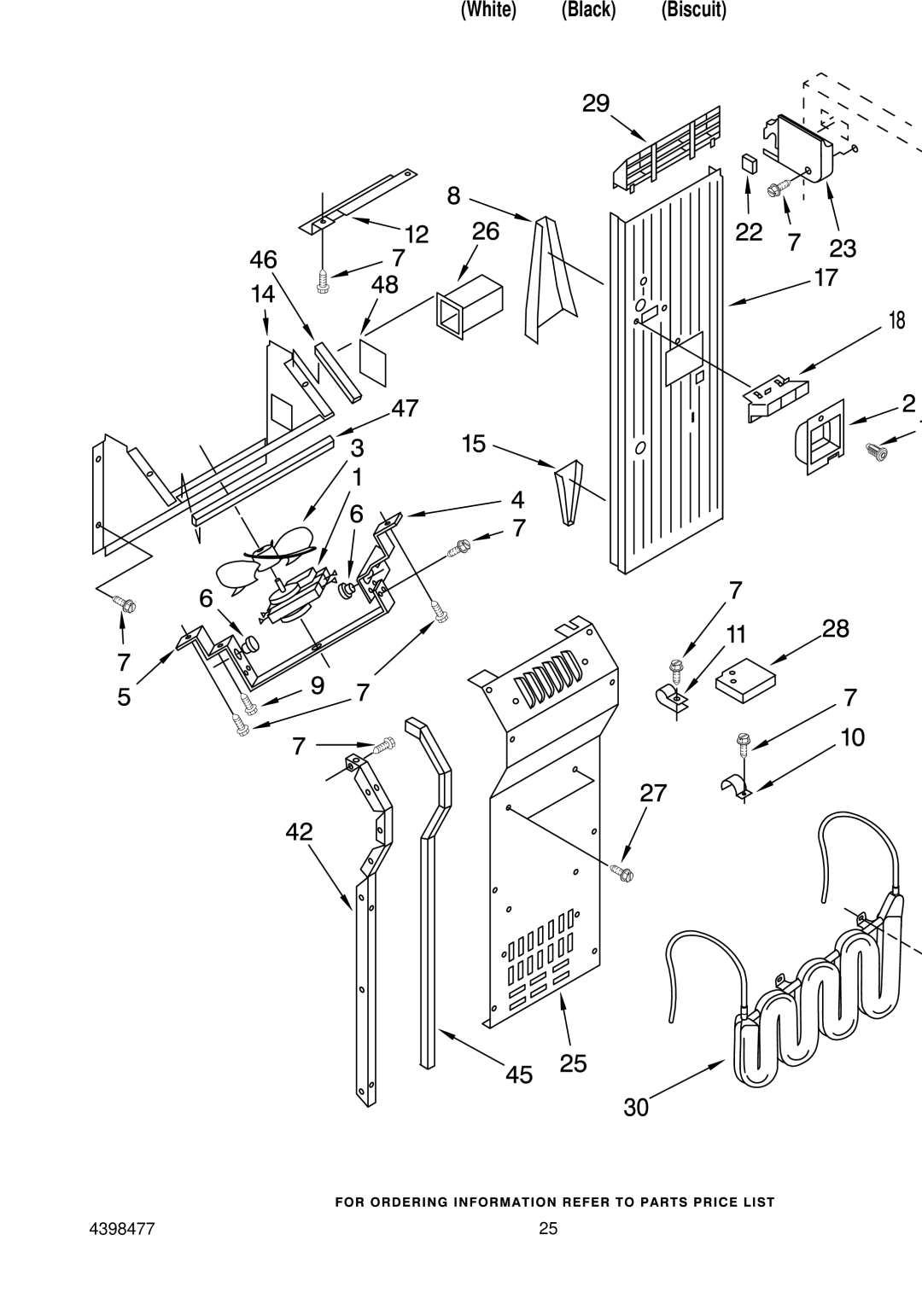 KitchenAid KSSS48QHW00, KSSS48QHT00, KSSS48QHB00 manual AIR Flow and Reservoir Parts 