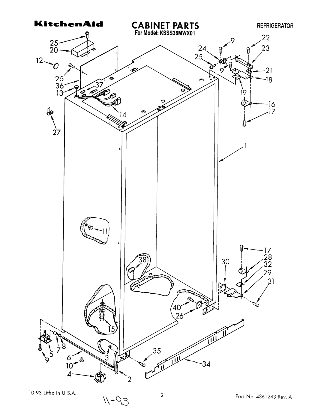 KitchenAid KSSSS36MWX01 manual 