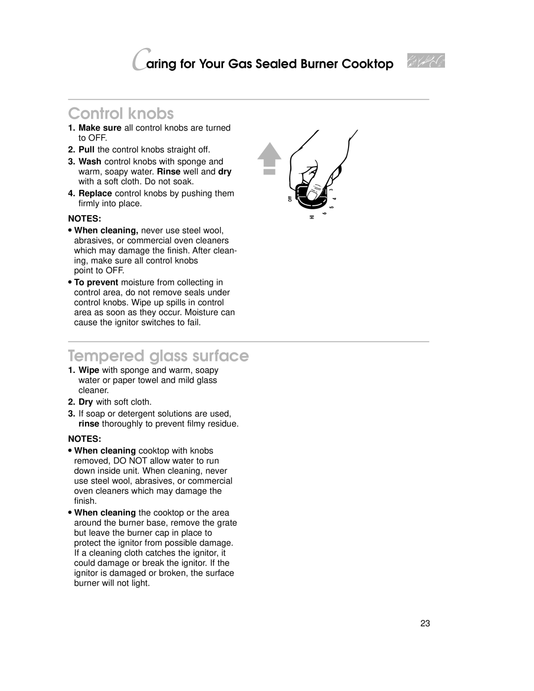 KitchenAid KGCT025, KSVD060B, KKECT025, KECG020, KECC027 important safety instructions Control knobs 