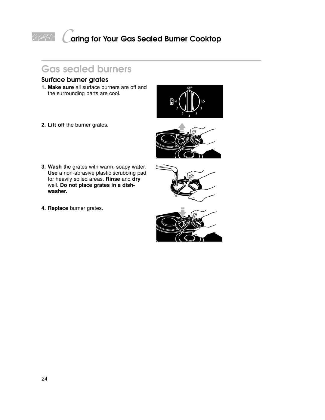 KitchenAid KECC027, KSVD060B, KKECT025, KECG020, KGCT025 Gas sealed burners, Surface burner grates 