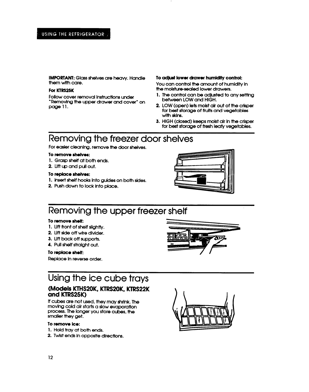 KitchenAid KTRS20K, KTHS20K, KTHS20M manual 