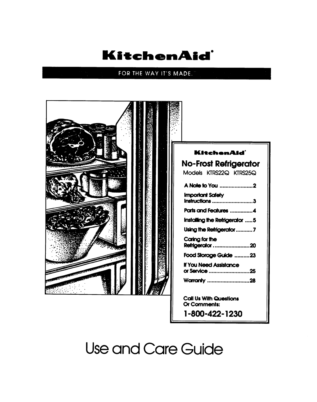 KitchenAid KTRS25Q, KTRS22Q manual 