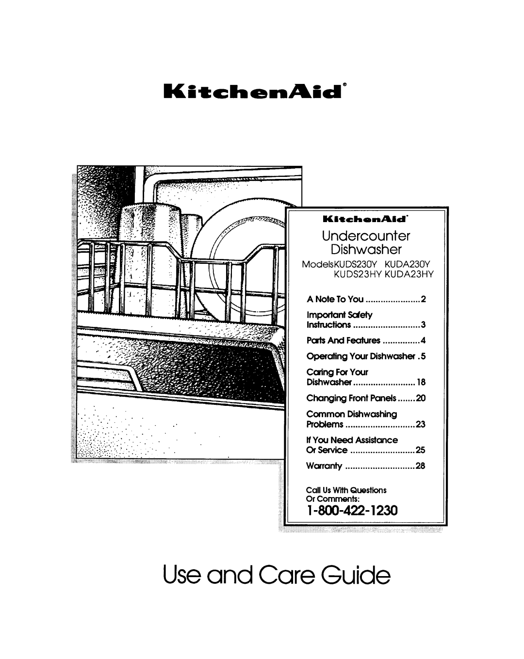 KitchenAid KUDA23HY, KUDA230Y, KUDS23HY, KUDS230Y manual 