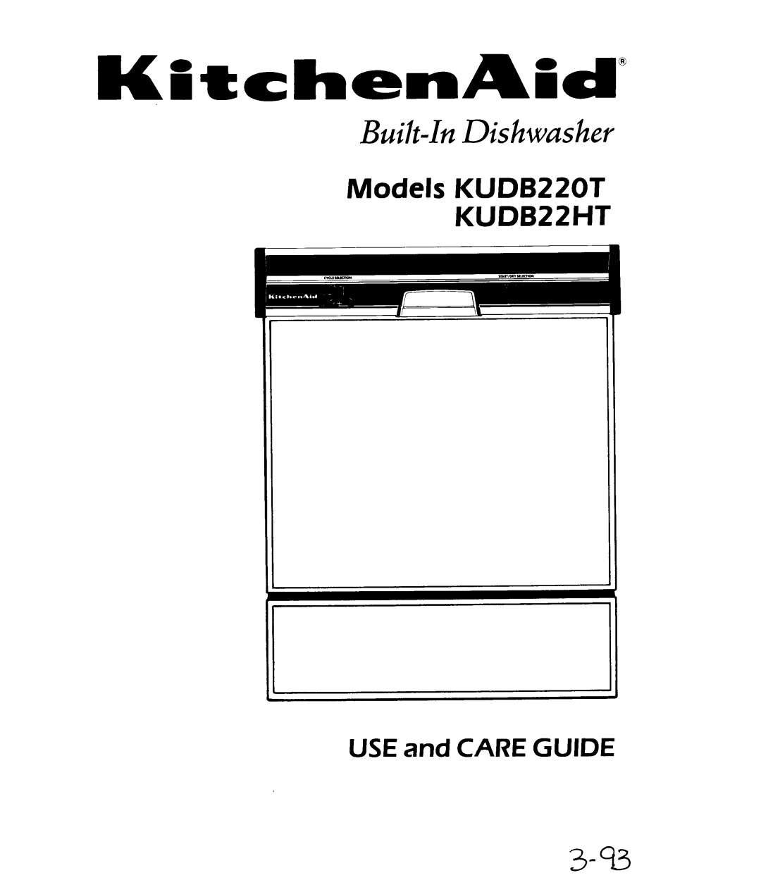KitchenAid KUDB22HT manual 