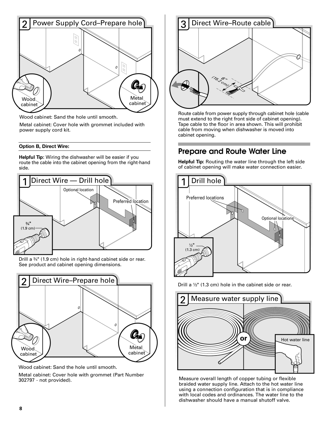 KitchenAid KUDE60FVPA, KUDC03IV, KUDE70FVPA, KUDS40FVPA, KUDS30IV, KUDS50FVPA Prepare and Route Water Line 