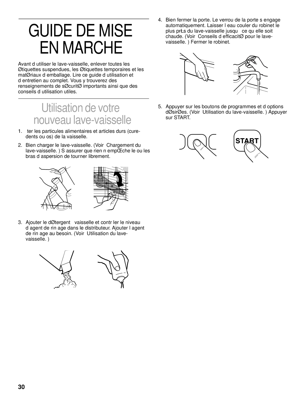 KitchenAid KUDC25CH, KUDS25SH manual EN Marche, Utilisation de votre Nouveau lave-vaisselle 