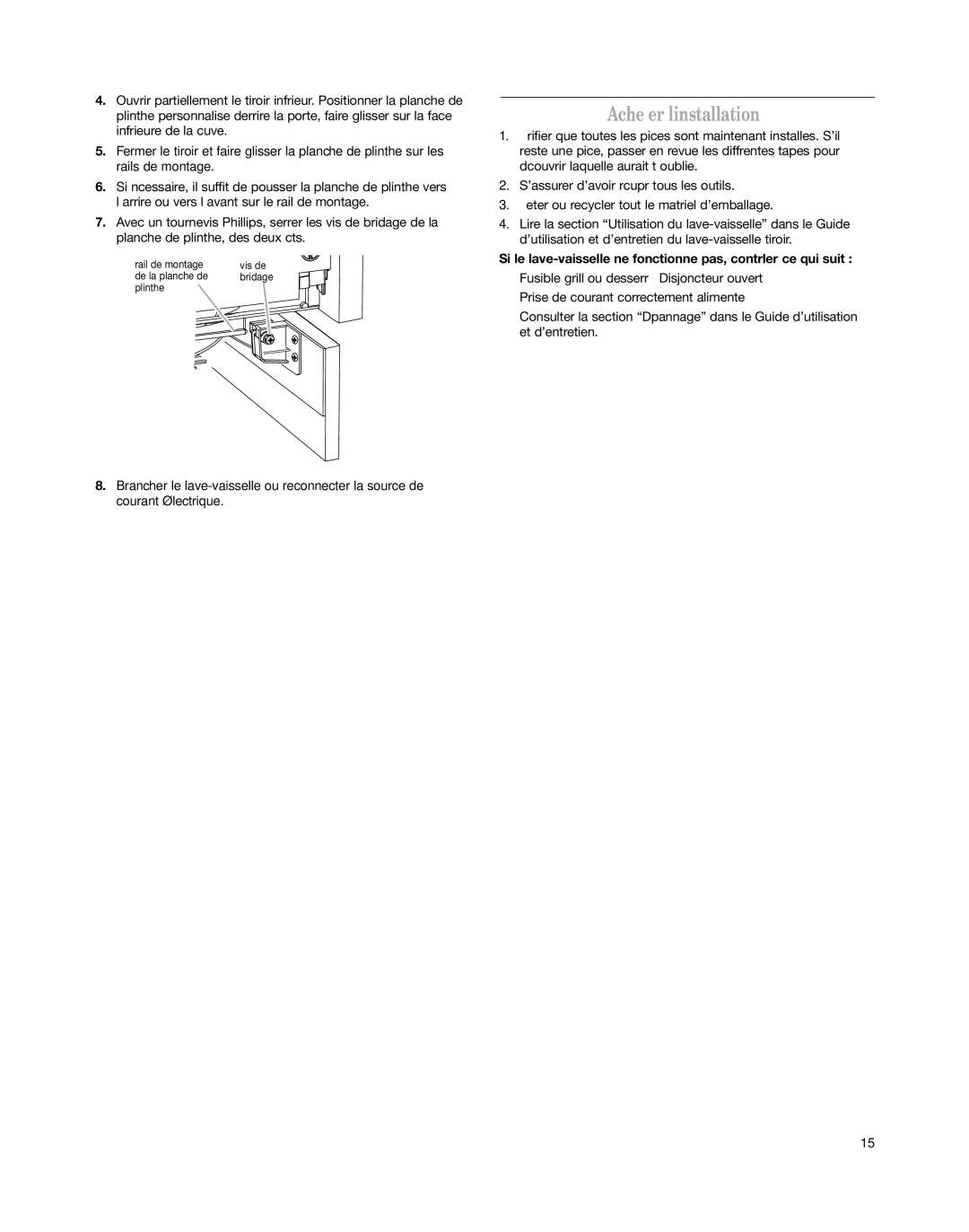 KitchenAid KUDD03DT installation instructions Achever l’installation 