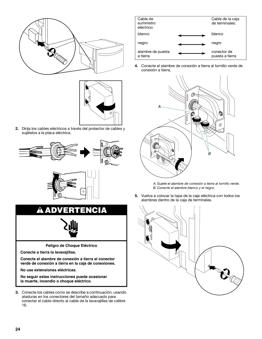 KitchenAid KUDD03STBL installation instructions Advertencia 