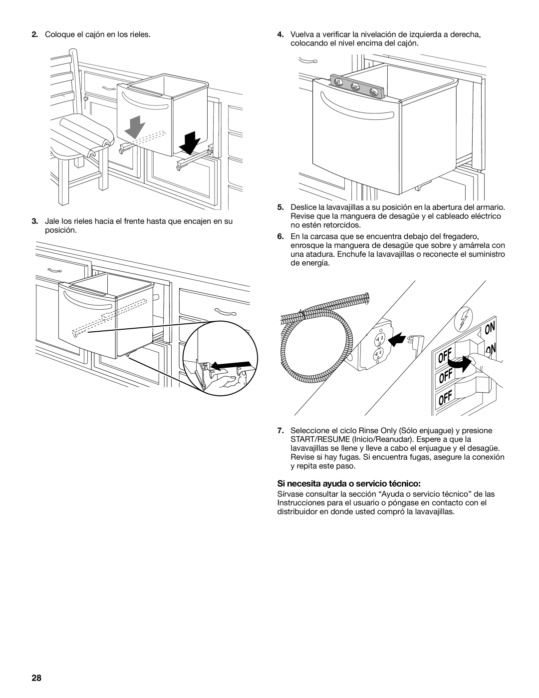 KitchenAid KUDD03STBL installation instructions Si necesita ayuda o servicio técnico 