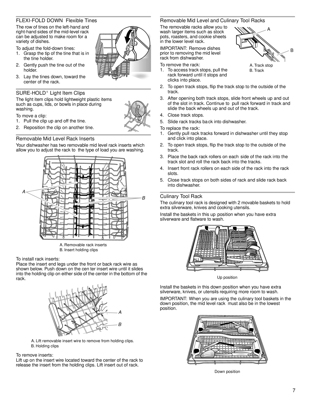 KitchenAid KUDE03FTBL warranty SURE-HOLDLight Item Clips, Removable Mid Level Rack Inserts, Culinary Tool Rack 