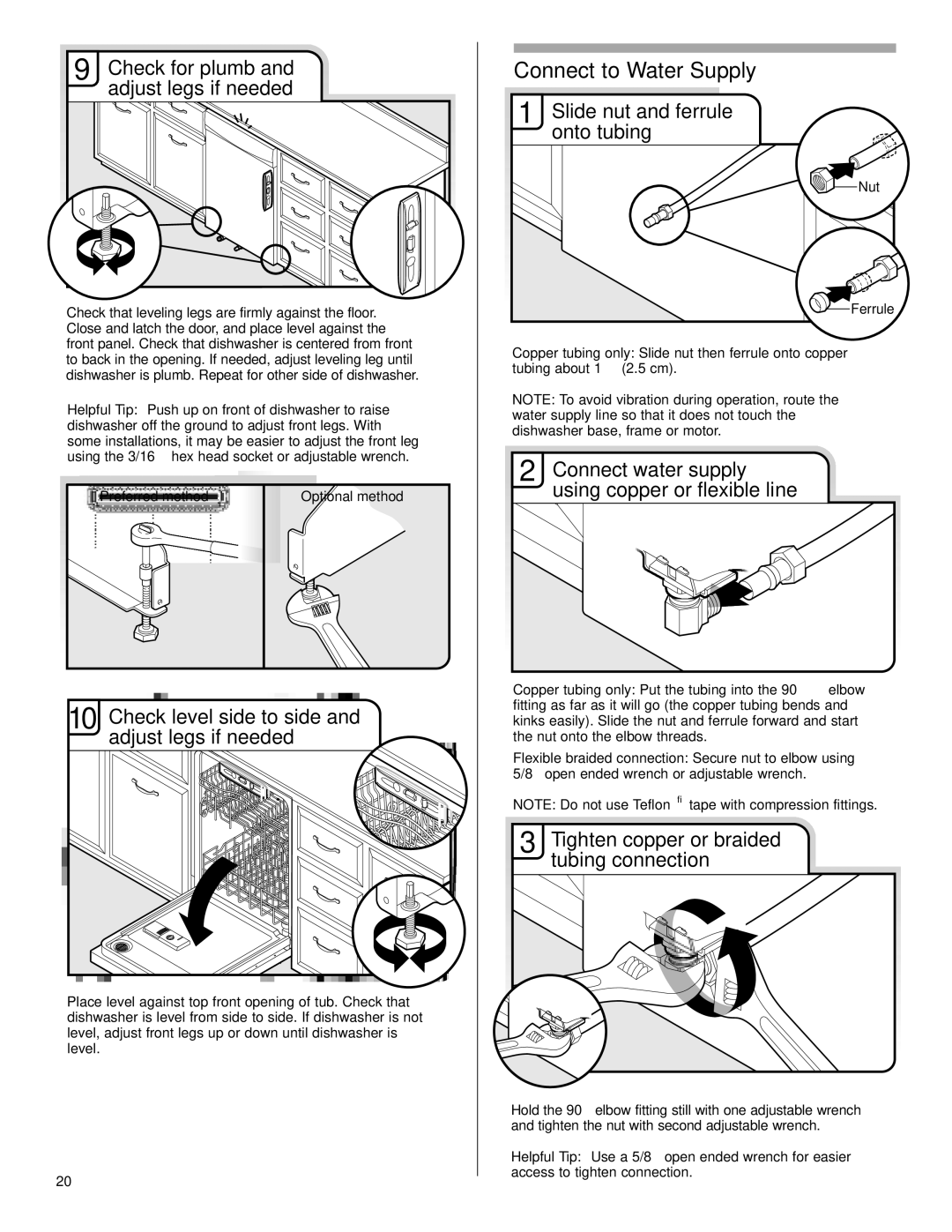 KitchenAid KUDE70FVPA, KUDE60FVPA, W10056407A, KUDS40FVPA, KUDS50FVPA installation instructions Connect to Water Supply 