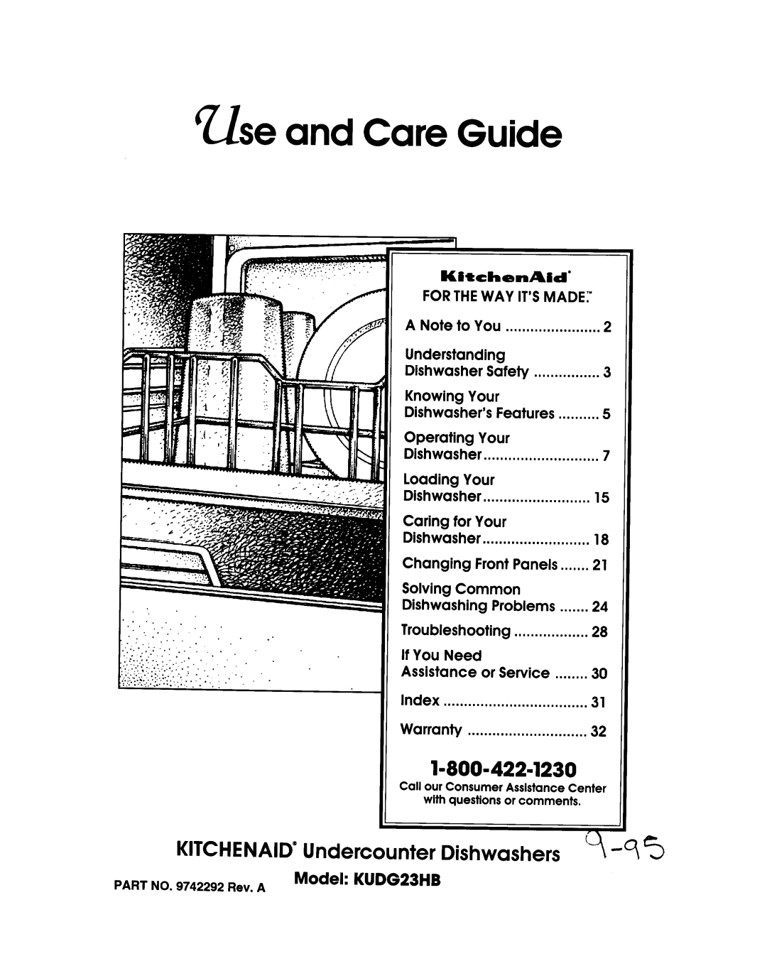 KitchenAid KUDG23HB manual 