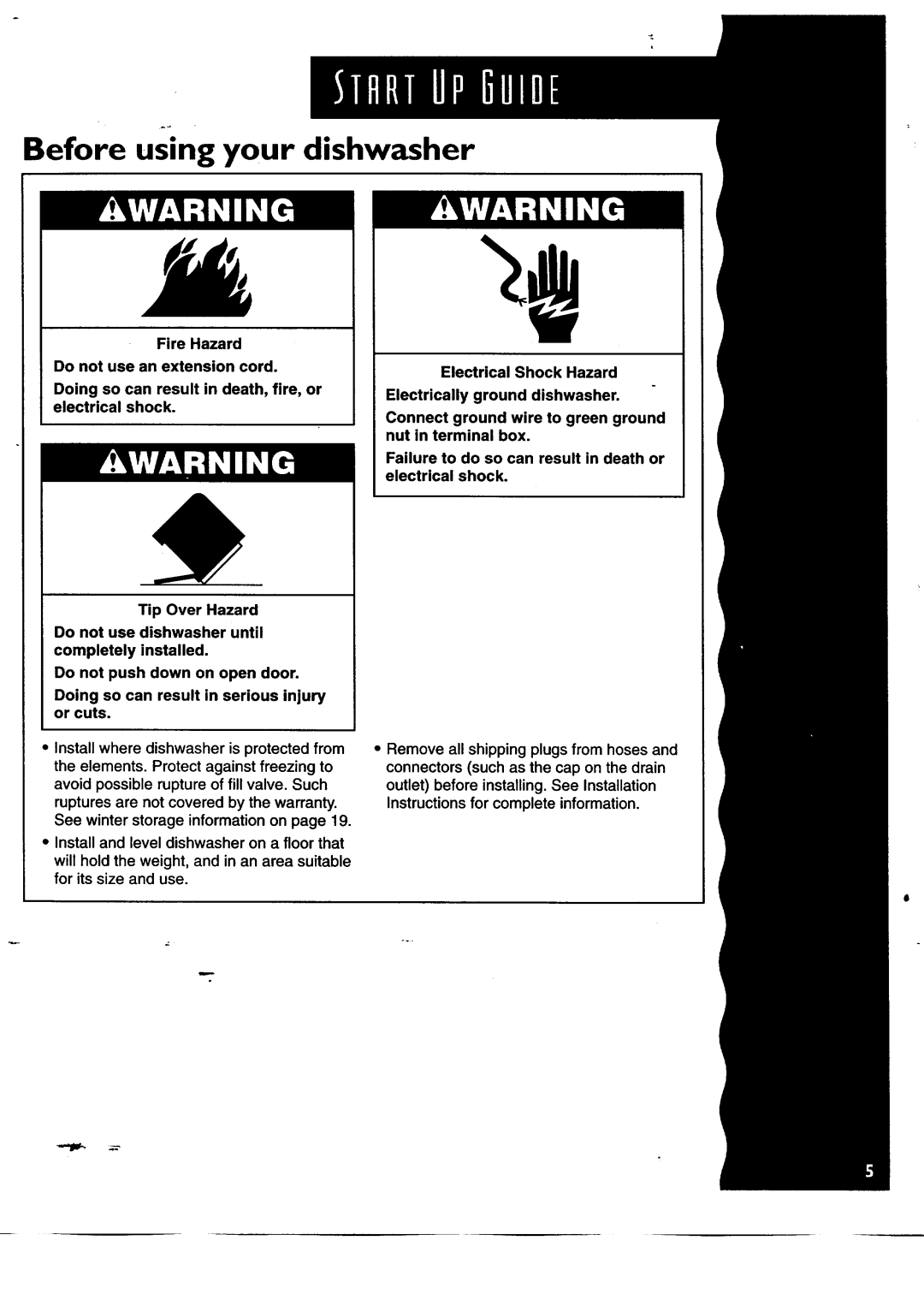 KitchenAid KUDH24SE manual Before using your dishwasher 