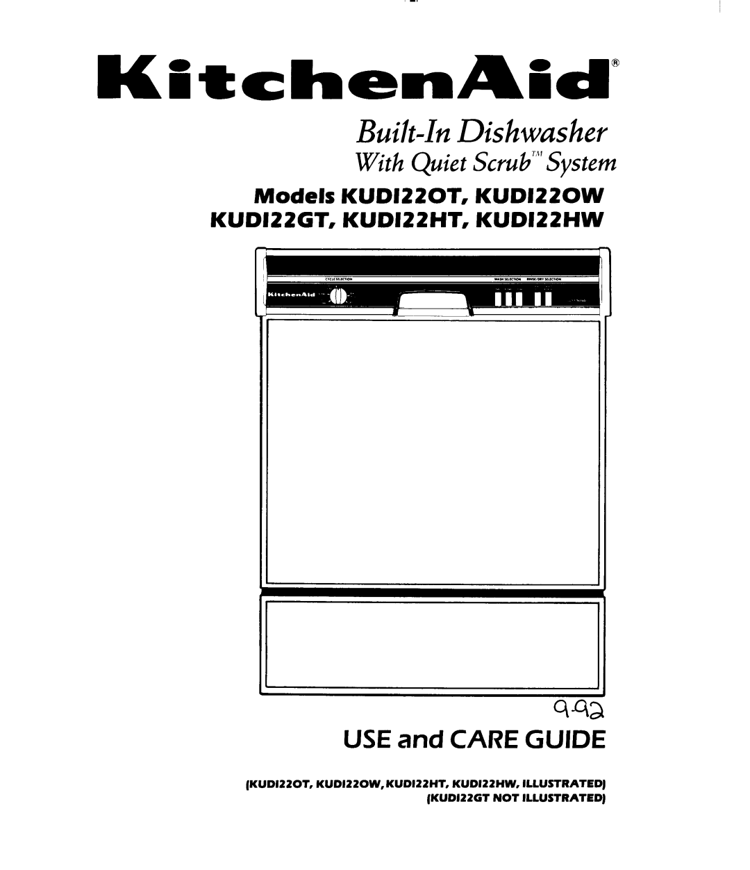 KitchenAid KUDI22GT, KUDI22HW, KUDI22HT, KUDI22OW manual 