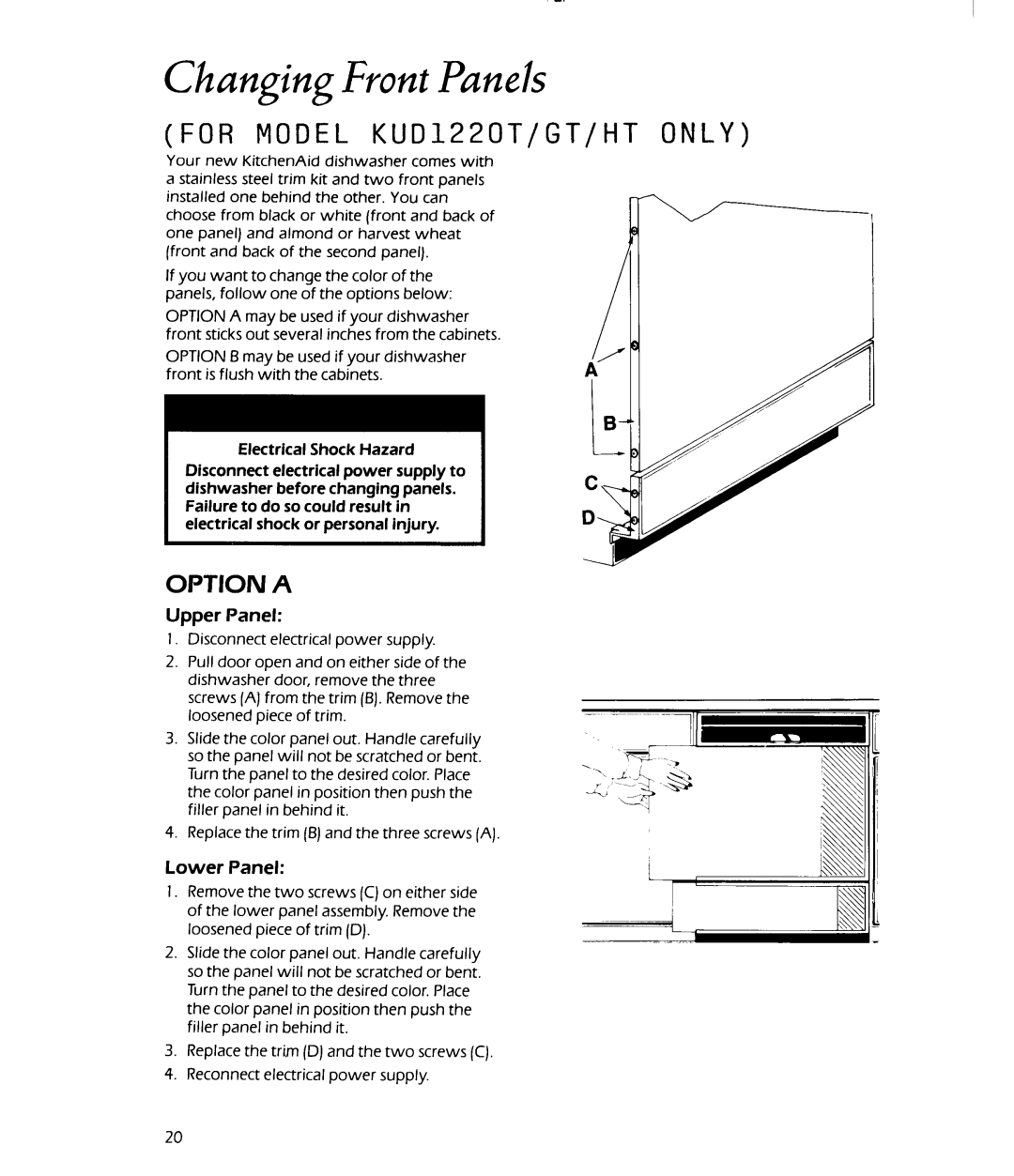 KitchenAid KUDI22HW, KUDI22GT, KUDI22HT, KUDI22OW manual 