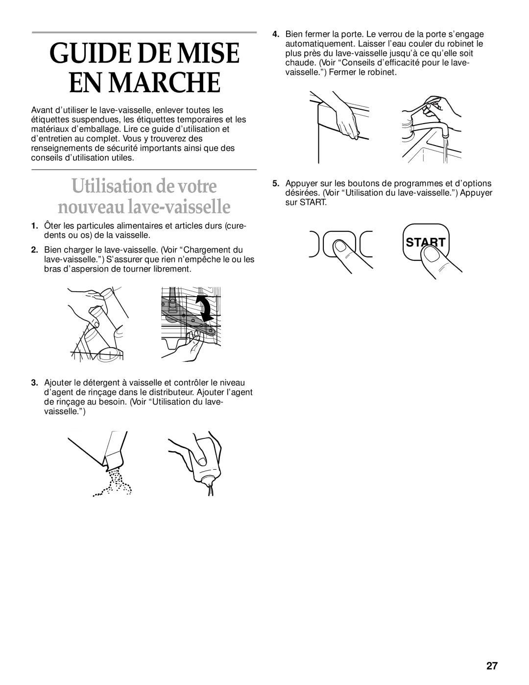 KitchenAid KUDM25SH, KUDI25CH manual EN Marche, Utilisation de votre Nouveau lave-vaisselle 