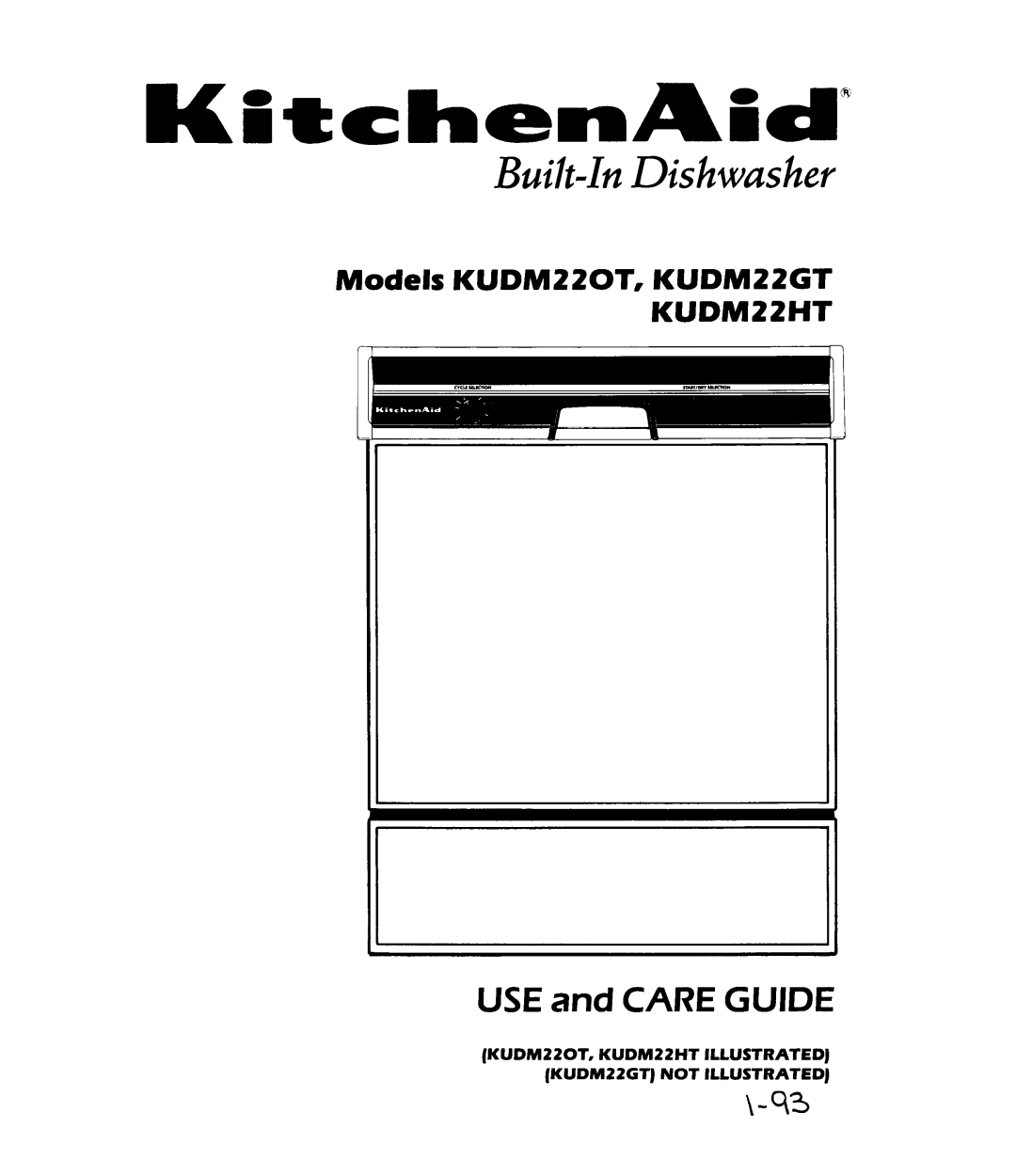 KitchenAid KUDM22GT, KUDM22OT, KUDM22HT manual 