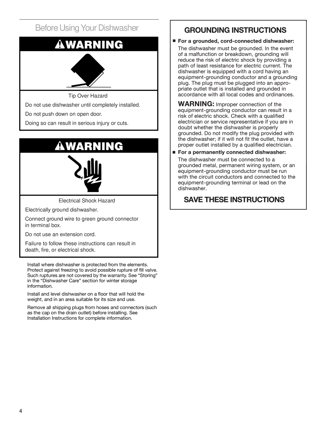 KitchenAid KUDP01FL manual Before Using Your Dishwasher 