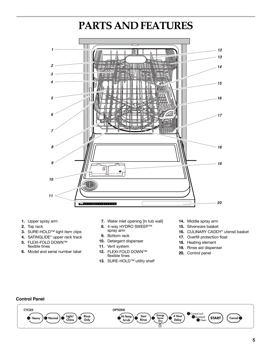 KitchenAid KUDP01FL manual Parts and Features, Culinary Caddy 