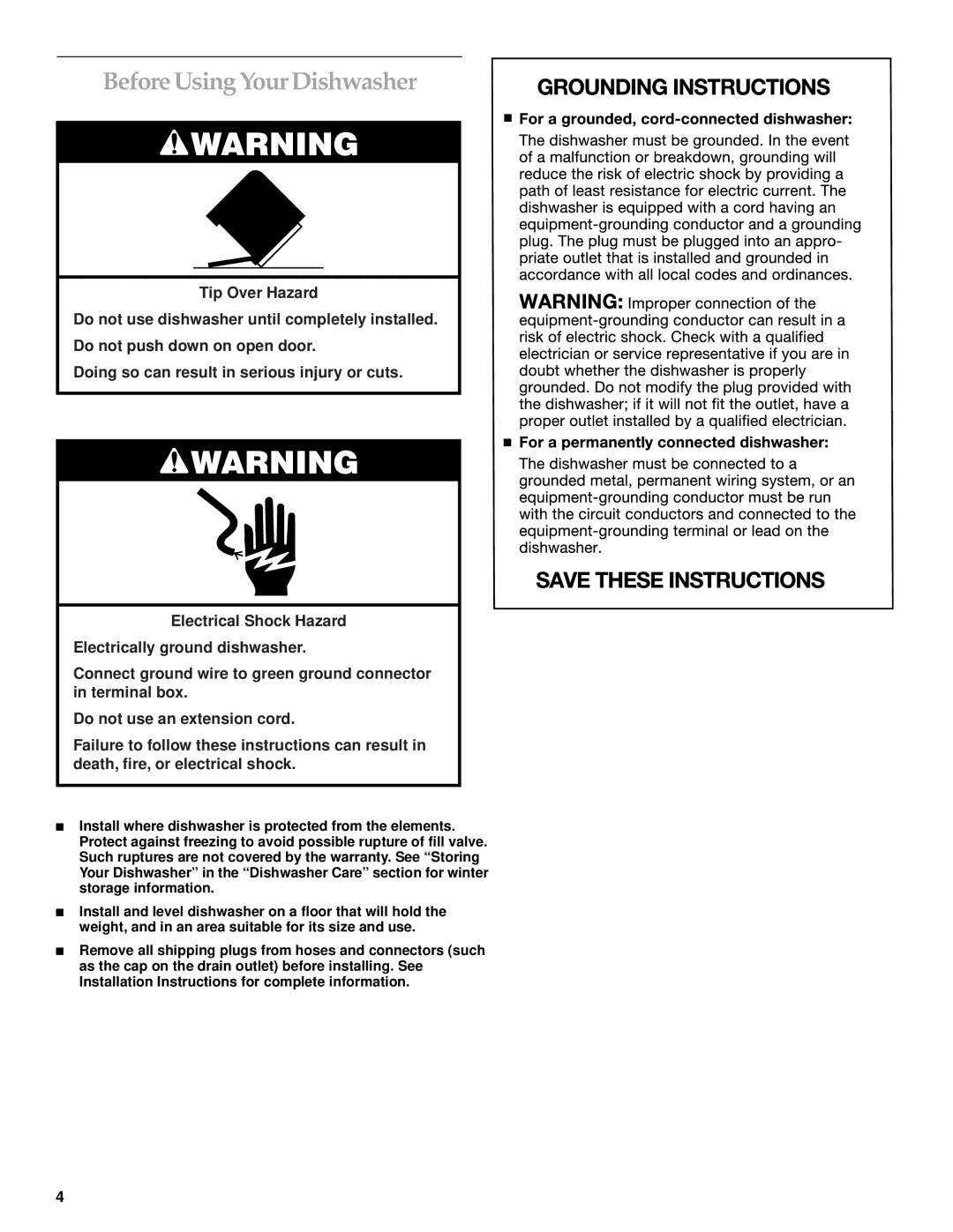 KitchenAid KUDP01TJ manual Before Using Your Dishwasher 