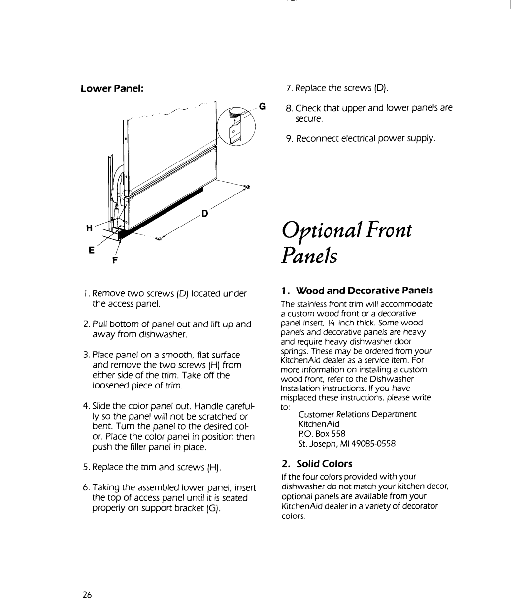 KitchenAid KUDS22HT manual 