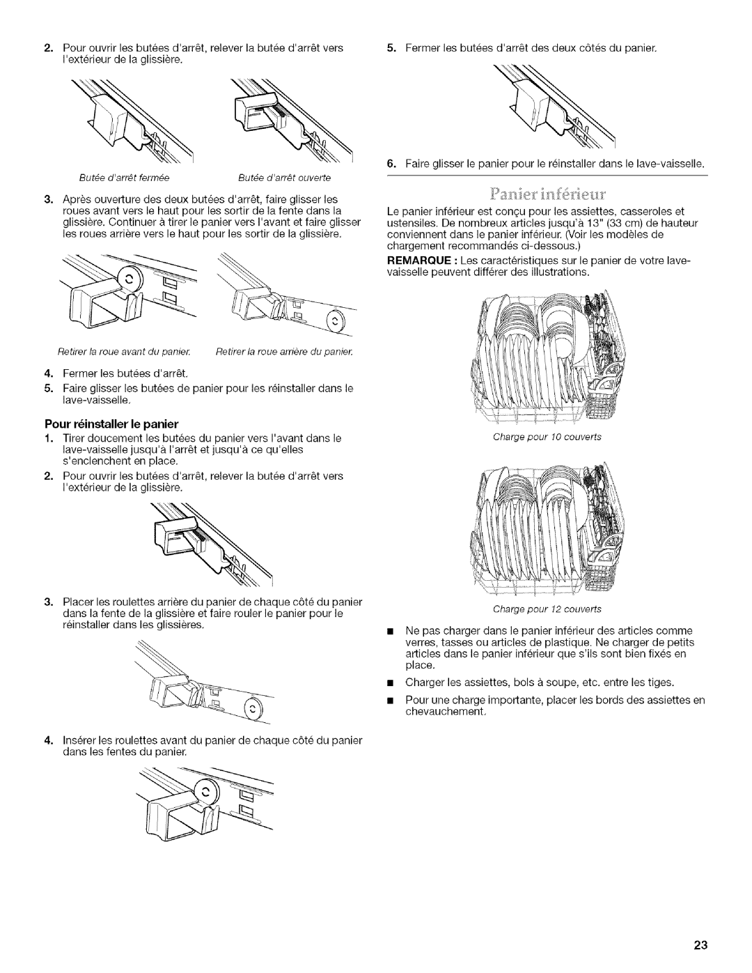 KitchenAid KUDU03ST, KUDU03FTPA manual Charge pour 12 couverts 