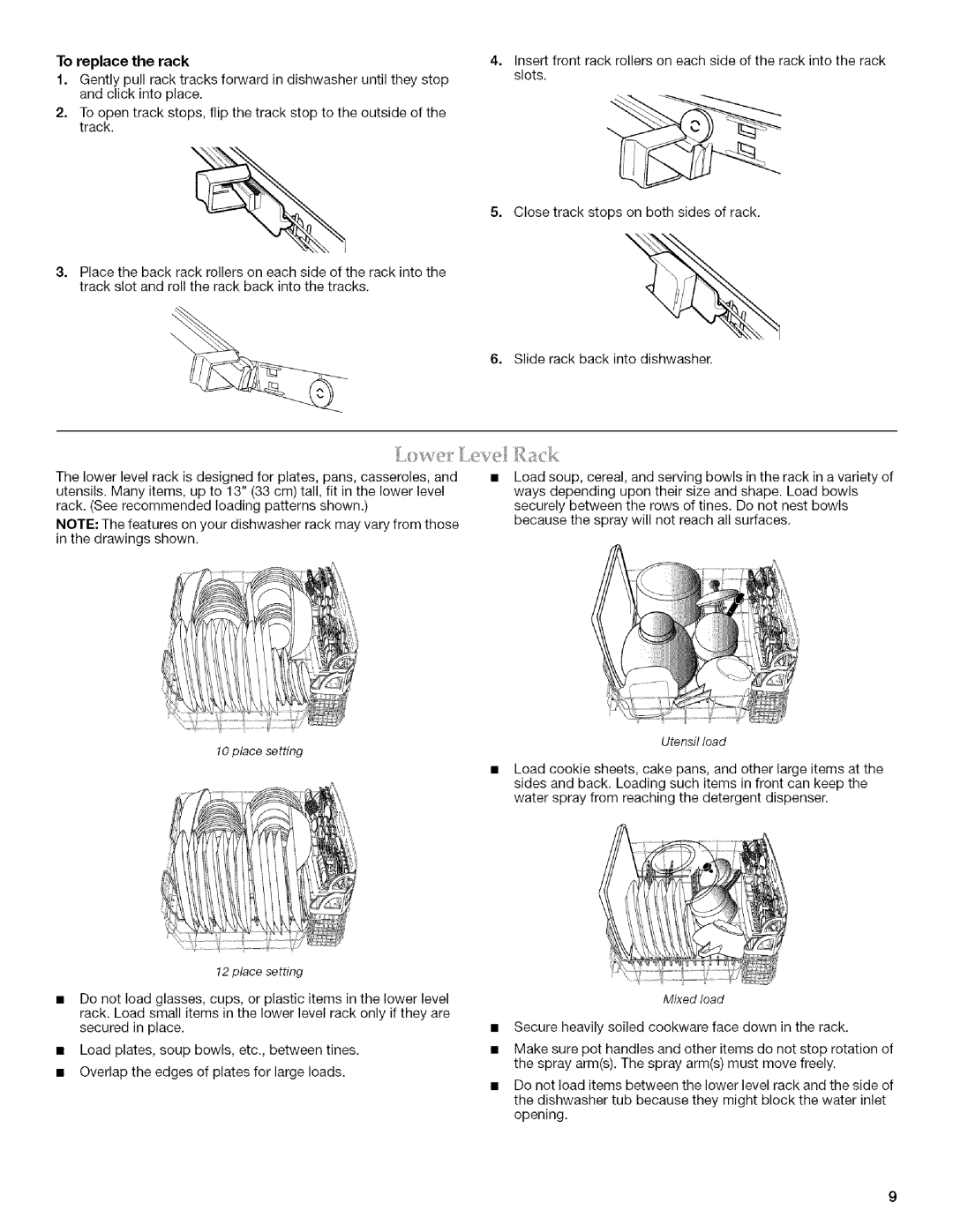 KitchenAid KUDU03FTPA, KUDU03ST manual Toreplacetherack 