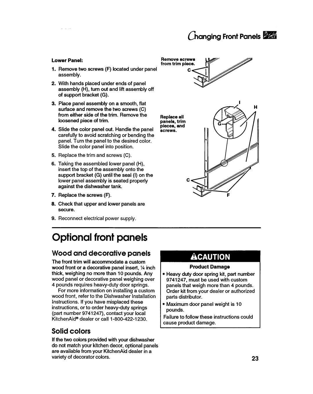 KitchenAid KUDX23HB manual 